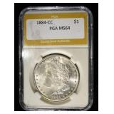 1884-CC MORGAN DOLLAR PGA CH/GEM BU