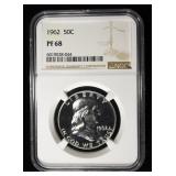 1962 FRANKLIN HALF DOLLAR NGC PF68