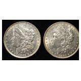 1882-O & 1883-O MORGAN DOLLARS AU