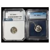 (2) GRADED ROOSEVELT DIMES