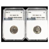 1952-D & 56 JEFFERSON NICKELS PCI SUPERB GEM BU FS