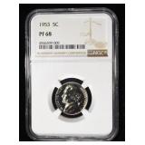 1953 JEFFERSON NICKEL NGC PF68