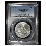 1936 COLUMBIA COMMEM HALF PCGS MS-65