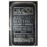 JM 1 OZ .999 SILVER BAR