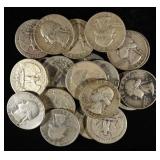 (20) 90% SILVER WASHINGTON QUARTERS