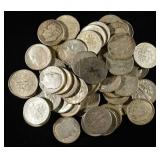 (50) ROOSEVELT DIMES 90% SILVER