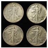 1936, 37, 38, 39 WALKING LIBERTY HALF DOLLARS