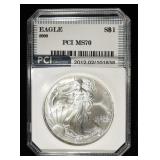 2000 AMERICAN SILVER EAGLE PCI PERFECT GEM BU