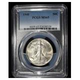 1940 WALKING LIBERTY HALF PCGS MS-65