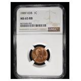 1909 VDB WHEAT CENT NGC MS65RB