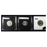 1944-D MERCURY DIME & 1937-P&D BUFFALO NICKELS