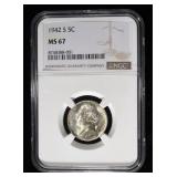 1942-S WAR NICKEL NGC MS67