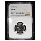 1938 JEFFERSON NICKEL NGC PF64