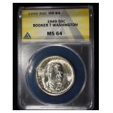 1949 BOOKER T WASHINGTON COMMEM HALF ANACS MS-64