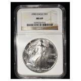 1990 AMERICAN SILVER EAGLE NGC MS69