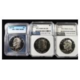 (3) GRADED EISENHOWER DOLLARS