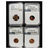 (4) GRADED LINCOLN CENTS