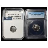 (2) GRADED ROOSEVELT DIMES