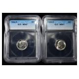 1955-S & 1954-D ROOSEVELT DIMES ICG MS67