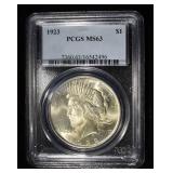 1923 PEACE DOLLAR PCGS MS63
