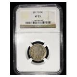 1917-D BUFFALO NICKEL NGC VF25