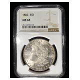 1882 MORGAN DOLLAR NGC MS-63
