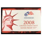 2008 SILVER PROOF SET INCOMPLETE