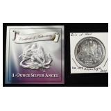 1 OZ SILVER ROUND ISLE OF MAN SILVER ANGEL