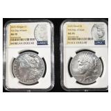 2025 MORGAN  AND PEACE DOLLARS NGC MS70 FDI