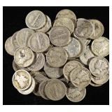 (50) MERCURY DIMES
