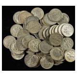 (50) 90% SILVER ROOSEVELT DIMES