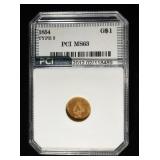 1854 TYPE 2 $1 GOLD PCI CH BU