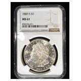 1889-S MORGAN DOLLAR NGC MS-61