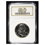 1961 FRANKLIN HALF DOLLAR NGC PF-68 CAMEO