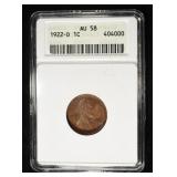 1922-D LINCOLN CENT ANACS AU-58