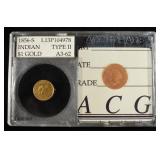1856-S $1 TYPE-2 GOLD ACCUGRADE BU