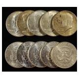 (10) 90% SILVER KENNEDY HALF DOLLARS