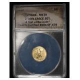 2019 $5 AMERICAN GOLD EAGLE ANACS MS70
