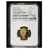2016-W $5 GOLD MARK TWAIN NGC PF70 ULTRA CAMEO
