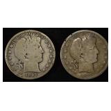 1892 & 1897 BARBER HALF DOLLARS