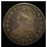 1813 BUST HALF DOLLAR GOOD, SCRATCHES