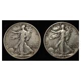 1943-P&S WALKING LIBERTY HALF DOLLARS
