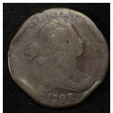 1798 LARGE CENT AG RIM DAMAGE