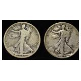 1917-S VG, & 18-S FINE WALKING LIBERTY HALVES