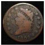 1809 CLASSIC HEAD LARGE CENT VG