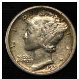 1920-S MERCURY DIME AU