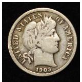 1903-S BARBER DIME FINE