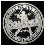 BASEBALL 1 OZ .999 SILVER ROUND