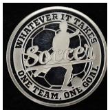 SOCCER 1 OZ .999 SILVER ROUND