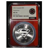2016 CANADA SUPERMAN 1 OZ .999 SILVER NGC MS70